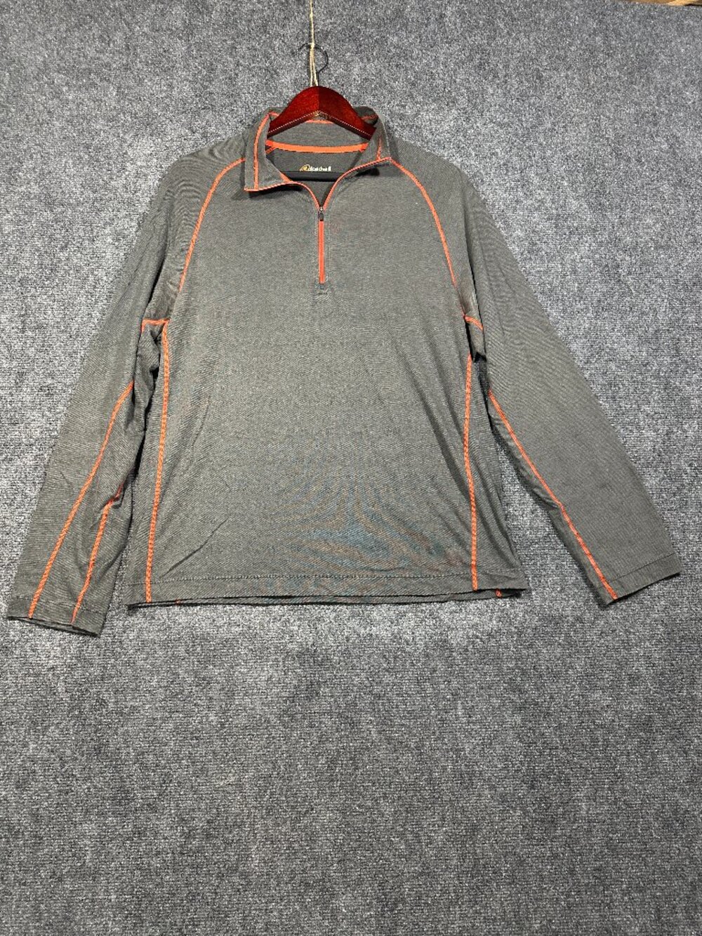 Cloudveil Shirt Mens Large 1/4 Zip Gray Cotton Long Sleeve Pullover Long Sleeve